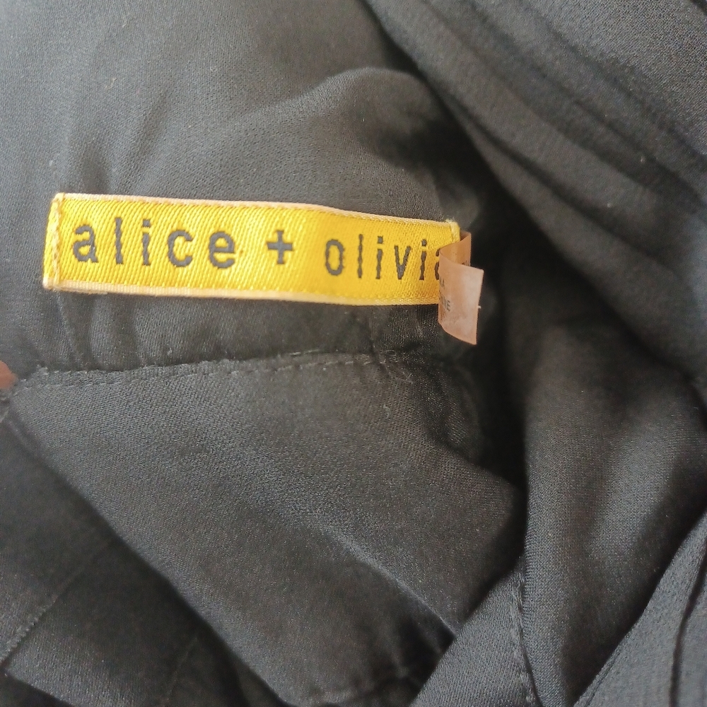 Alice & Olivia Martine Wrap Tulip Black Dress - Picture 7 of 7